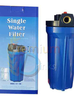 กระบอกดักตะกอนทึป (Housing )10นิ้ว ท่อ 4 หุน เกลียวทองเหลือง ฟรีไส้กรองPP1ตัว