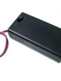 รางถ่าน (Battery Holder) ขนาด AA 2 ก้อน 3V. แบบมีฝาและสวิตช์เปิด-ปิด