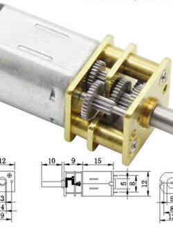 มอเตอร์เฟืองอัลลอยด์ขนาดเล็ก N20 กำลังไฟ 3-6V ทดรอบความเร็ว 180-360 rpm