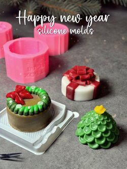 แม่พิมพ์ขนมปีใหม่ คริสต์มาส ลายซานต้า หิมะ และต้นคริสต์มาส