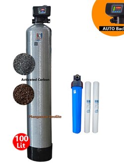 ชุดถังกรองน้ำใช้ขนาดจุสารกรอง 25 ลิตร +ชุดดักตะกอน 20นิ้ว 5 ไมครอน หัวออโต้ ราคาพร้อมติดตั้ง