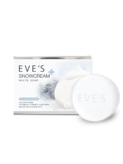 EVE'S สบู่อีฟส์ / SNOWCREAM WHITE SOAP ลดสิว ผิวขาว ฆ่าเชื้อไวรัส 99.99%