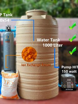 เซ็ตวางระบบใหม่ ถังไฟเบอร์2ใบ(10x54) +ถังเก็บน้ำ1000ลิตร+ปั๊ม150watt+ชุดถังล้างน้ำเกลือ