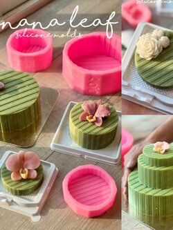 รวมแม่พิมพ์ ปอนด์วงกลมลายใบตอง 3ไซส์ ลายคมชัด