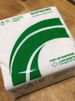 กระดาษเช็ดปากป๊อปอัพแคสโปร C A S รุ่นซูพรีม หนา 1 ชั้น