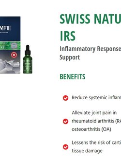 SWISS NATURO IRS Inflammatory Response Support รองรับและตอบสนองต่ออาการอักเสบอวัยวะ