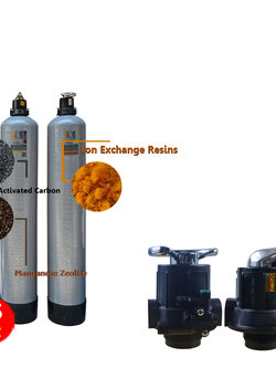 ถังกรองน้ำใช้ FRPขนาด 8x44 จุสาร25 ลิตร 2 ใบ ราคาพร้อมติดตั้ง