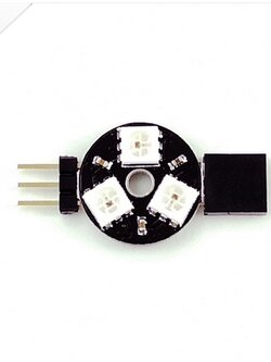 แผงวงจร LED 3 สี RGB แบบโปรแกรมได้ 3 ดวง แผ่นกลม ZX-RGB3C