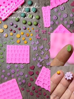 รวมแม่พิมพ์ตกแต่งจิ๋วๆ ดอกไม้ ใบไม้ ผีเสื้อ โบว์ ครึ่งวงกลม ดาว หัวใจ