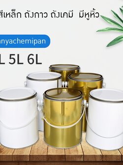 ถังสีเหล็ก ถังกาว ถังเคมี ของใหม่ มีหูหิ้ว 4L/5L/6L DG01