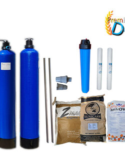 ชุดถังกรองน้ำใช้ขนาดจุสารกรอง 50 ลิตร 2 ใบ คาร์บอน+เรซิ่น +ชุดดักตะกอน 5ไมครอน ราคาพร้อมติดตั้ง