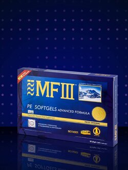 MF3 PE SOFTGELS ADVANCED FORMULA WITH PLACENTA THE WORLD'S PIONEER IN CELL THERAPY 30 SOFTGELS [SWISS MADE]