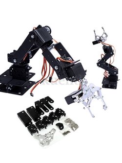 ชุดประกอบแขนกลอลูมิเนียมแบบ 6 จุดหมุนรวมเซอร์โว 6 ตัวพร้อมคู่มือประกอบภาษาไทย