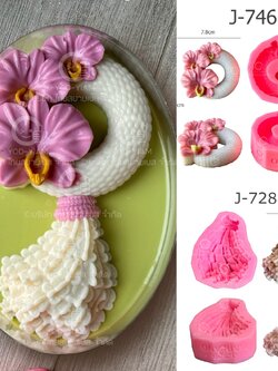 แม่พิมพ์ พวงมาลัยกล้วยไม้ หางดอกรัก ลายคมสวยมาก