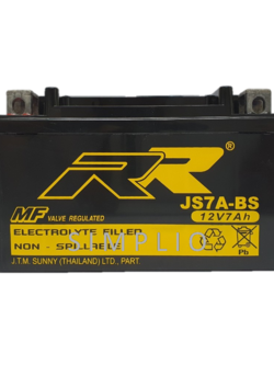 RR Battery JS7A-BS (12V 7AH) แบตเตอรี่สำหรับมอเตอร์ไซค์ (แบตมอไซ)