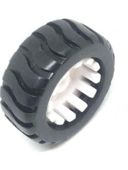 ล้อรถยางหน้ากว้าง แกนตัว D สำหรับมอเตอร์ N20 ช่องแกน 3 มม. 43