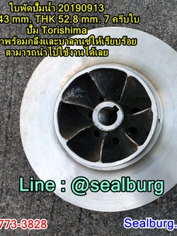 ใบพัดปั๊มน้ำ 20190913 OD 243 mm. THK 52.8 mm. ปั๊ม Torishima