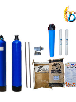 ชุดถังกรองน้ำใช้ขนาดจุสารกรอง 25 ลิตร 2 ใบ คาร์บอน+เรซิ่น +ชุดดักตะกอน 5ไมครอน ราคาพร้อมติดตั้ง