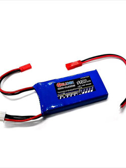 แบตเตอรี่ Li-Po HeliCoxNano 7.4V 1100 mAh 30C พร้อมสายต่อ 7.4V