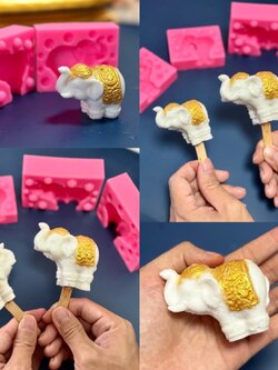 แม่พิมพ์ขนม ช้างไทย ตัวเล็ก ตัวใหญ่ แบบประกบได้