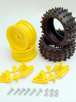 ล้อยางแบบมีปุ่มหนามปลายมน (Tamiya Spike Tire Set (1 คู่): 70194)