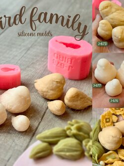 รวมแม่พิมพ์ นก 3d พ่อแม่ลูก 3 ไซส์