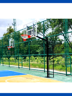 เสาบาสเกตบอล โครงเสาเดียวแบบยึดพื้น แป้นอคริลิคใส 10 mm