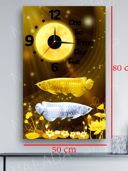 นาฬิกา ภาพติดผนังผ้าใบแคนวาสขนาด 50*80 ซม โอน