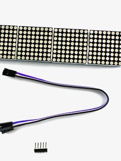 โมดูลLED Matrix MAX7219 IC Driver + LED Dot Matrix 8x8 ขนาด 32mm x 32mm 4 ชุด พร้อมสายไฟ จอสีแดง 4