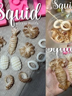 รวมแม่พิมพ์ซิลิโคน ปลาหมึก หมึกย่าง ทำขนมได้ ทำสบู่ได้