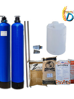 ชุดถังกรองน้ำใช้ขนาดจุสารกรอง 100 ลิตร 2 ใบ คาร์บอน+เรซิ่น +ชุดถังpeล้างสารเรซิ่น ราคาพร้อมติดตั้ง