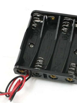 รางถ่าน (Battery Case) ขนาดAAA 4 ก้อน 6V สำหรับโครงงาน D.I.Y. แบบเปลือยไม่มีฝา