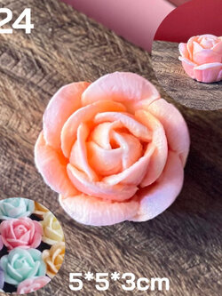 แม่พิมพ์ขนม กุหลาบปีใหม่ ขนาด 5ซม ( R24 )