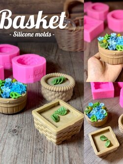 รวมแม่พิมพ์ขนม ตะกร้า 3 แบบ สวยลายชัด ใส่ผลไม้ ดอกไม้