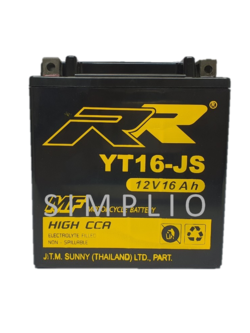 RR Battery YT16-JS (12V 16AH) High CCA แบตเตอรี่สำหรับมอเตอร์ไซค์ (แบตมอไซ)