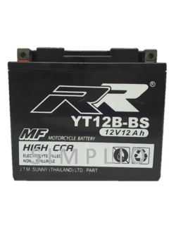 RR Battery YT12B-BS (12V 12AH) High CCA แบตเตอรี่สำหรับมอเตอร์ไซค์ (แบตมอไซ)