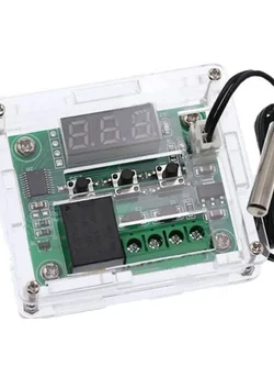 ชุดบอร์ดควบคุมอุปกรณ์ไฟฟ้าด้วยอุณหภูมิพร้อมLEDแสดงตัวเลข (Digital Thermostat Module W1209) ครบชุดพร้อมใช้ W1209