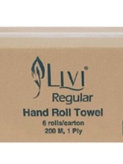 กระดาษเช็ดมือแบบม้วนHRT LIVI 1 ชั้น (Virgin)