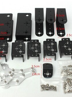 (ไม่รวมเซอร์โวมอเตอร์) ชุดโครงแขนกลอลูมิเนียม 6 จุดหมุน พร้อมชุดสกรูน็อต (Aluminium 6 DOF Arm Claw Robot Kit)