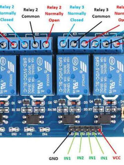 โมดูลรีเลย์ 5V 10A 4 ช่องสัญญาณ Isolation Control แบบ Active LOW (Relay Module 4 Channel 5V 10A)
