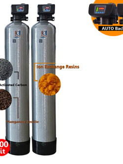 ถังกรองน้ำใช้ FRPขนาด 14x65 จุสาร100 ลิตร 2 ใบ ระบบ AUTO ราคาพร้อมติดตั้ง