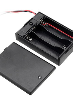รางถ่าน (Battery Holder) ขนาด AAA 3 ก้อน 4.5V. แบบมีฝาและสวิตช์เปิดปิด