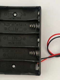 รางถ่าน (Battery Box) ขนาด AA 5 ก้อน 7.5V สำหรับArduino แบบเปลือยไม่มีฝา