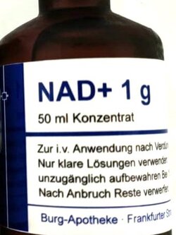 NAD+ NAD+ (Oxidized Form): activates sirtuins and supports DNA repair processes. 1G / 50 ml. GERMANY