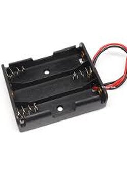 รางถ่าน AA 3 ก้อน 4.5 โวลต์ แบบไม่มีฝาไม่มีสวิตซ์