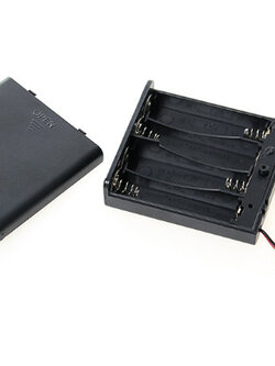รางถ่าน (Battery Holder) ขนาด AAA 4 ก้อน 6V. แบบมีฝาและสวิตช์เปิดปิด