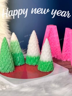 พิมพ์ขนมซิลิโคนแบบประกบ ต้นคริสมาสต์ 10cm