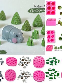 รวมแม่พิมพ์ซิลิโคนก้อน หิน หินแม่น้ำ หินกรวด หินภูเขา ตกแต่งขนม