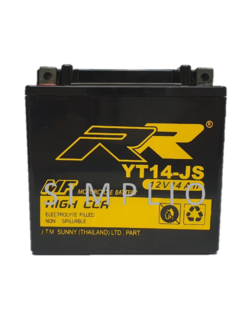 RR Battery YT14-JS (12V 14AH) High CCA แบตเตอรี่สำหรับมอเตอร์ไซค์ (แบตมอไซ)