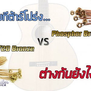 วัสดุสายกีต้าร์โปร่งต่างกันยังไง Phosphor Bronze vs 80/20 Bronze